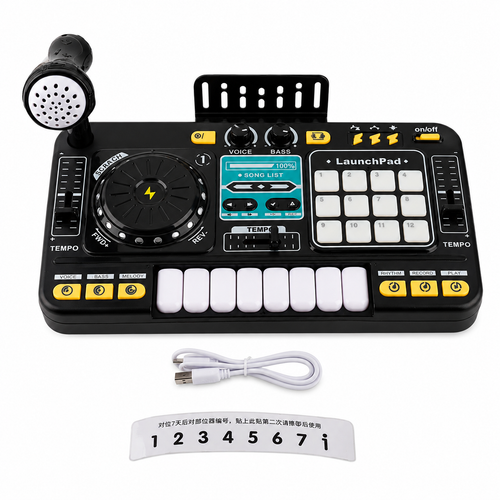 BabyHug LaunchPad DJ negro con micrófono - vista frontal